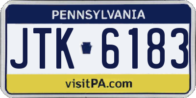 PA license plate JTK6183