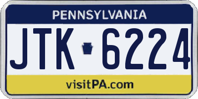 PA license plate JTK6224