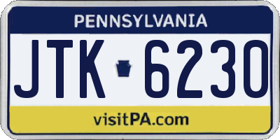 PA license plate JTK6230