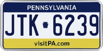 PA license plate JTK6239