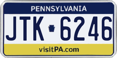 PA license plate JTK6246