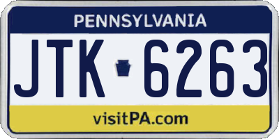 PA license plate JTK6263