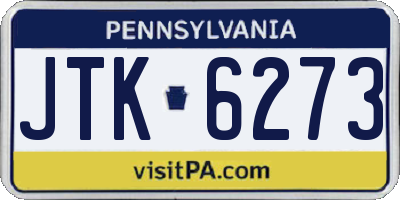 PA license plate JTK6273