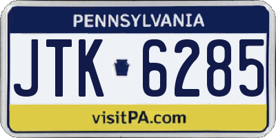 PA license plate JTK6285