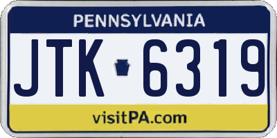 PA license plate JTK6319