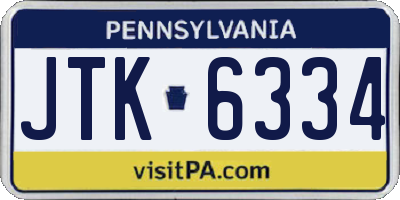 PA license plate JTK6334