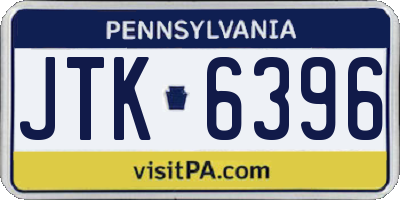 PA license plate JTK6396