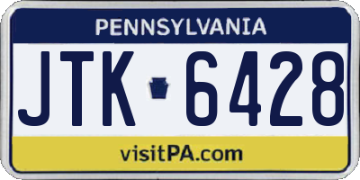 PA license plate JTK6428