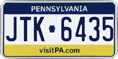 PA license plate JTK6435