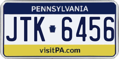 PA license plate JTK6456