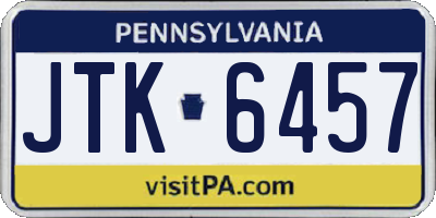 PA license plate JTK6457