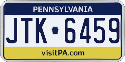 PA license plate JTK6459