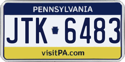 PA license plate JTK6483