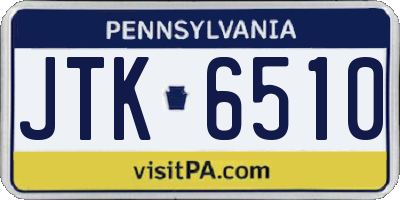 PA license plate JTK6510