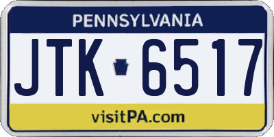 PA license plate JTK6517