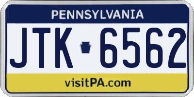 PA license plate JTK6562