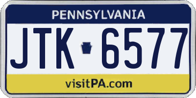 PA license plate JTK6577