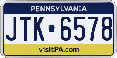 PA license plate JTK6578
