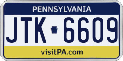 PA license plate JTK6609