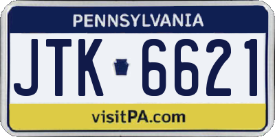 PA license plate JTK6621