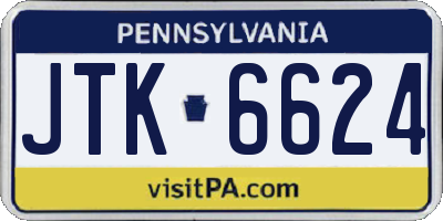PA license plate JTK6624