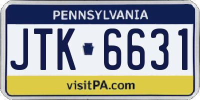 PA license plate JTK6631