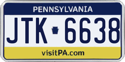 PA license plate JTK6638