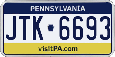 PA license plate JTK6693