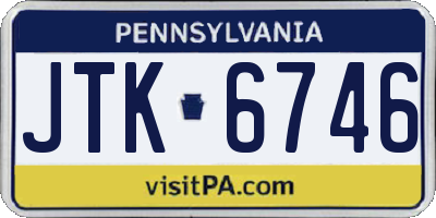PA license plate JTK6746
