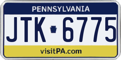 PA license plate JTK6775