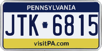 PA license plate JTK6815