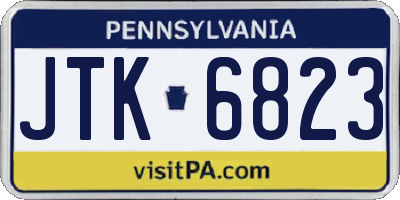 PA license plate JTK6823