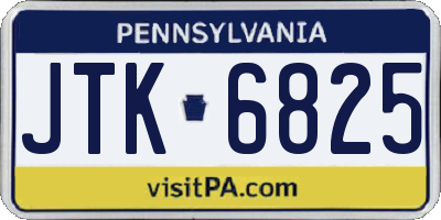 PA license plate JTK6825