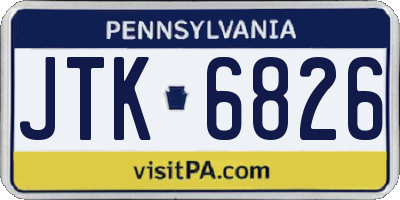 PA license plate JTK6826