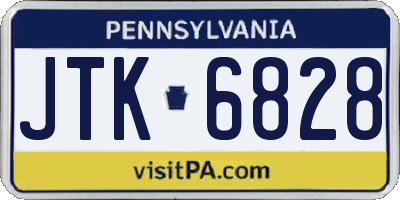 PA license plate JTK6828