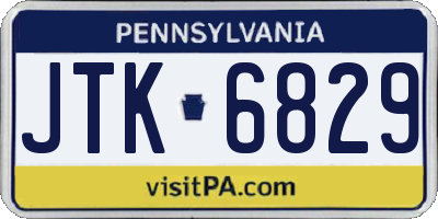 PA license plate JTK6829