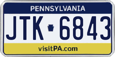 PA license plate JTK6843