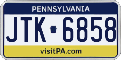 PA license plate JTK6858