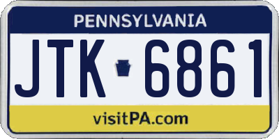 PA license plate JTK6861