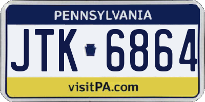 PA license plate JTK6864