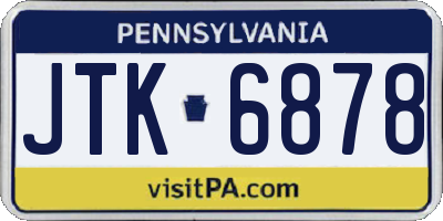 PA license plate JTK6878