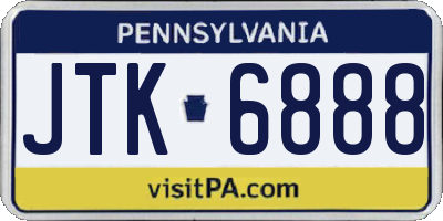 PA license plate JTK6888
