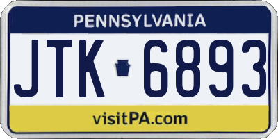 PA license plate JTK6893