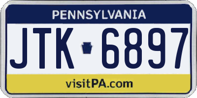 PA license plate JTK6897