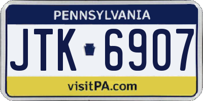 PA license plate JTK6907