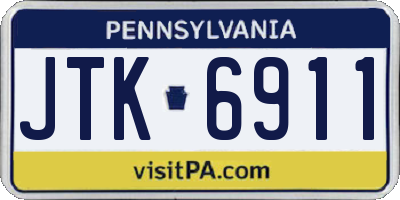 PA license plate JTK6911