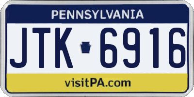 PA license plate JTK6916