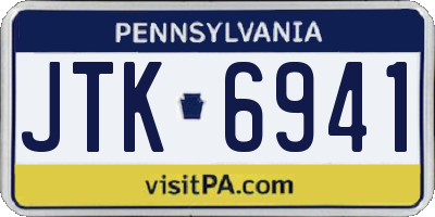 PA license plate JTK6941