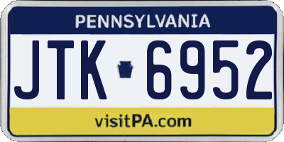 PA license plate JTK6952