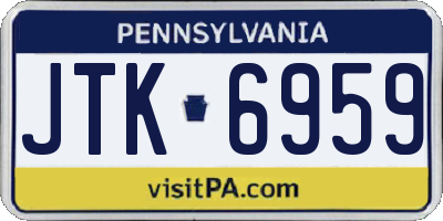 PA license plate JTK6959